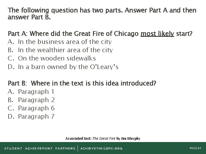 The following question has two parts. Answer Part A and then answer Part B.