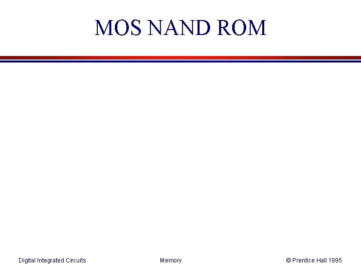 MOS NAND ROM Digital Integrated Circuits Memory © Prentice Hall 1995 