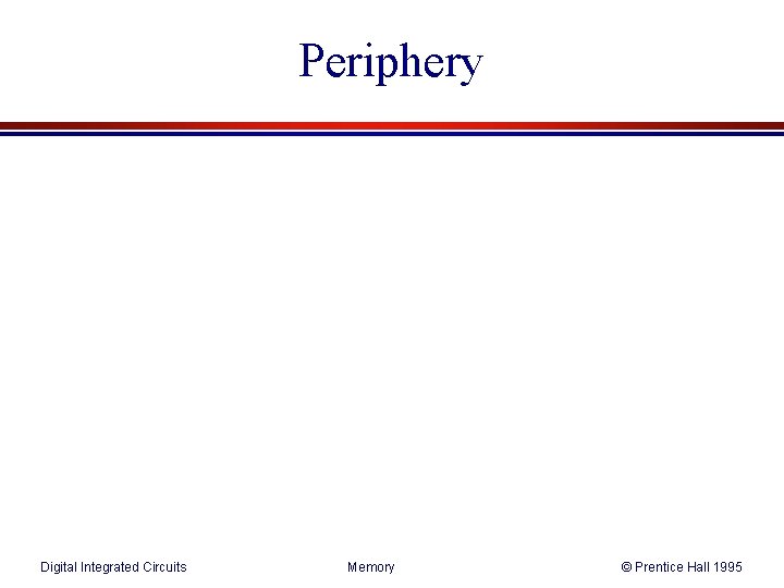 Periphery Digital Integrated Circuits Memory © Prentice Hall 1995 