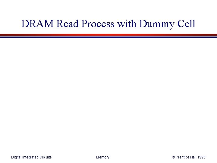DRAM Read Process with Dummy Cell Digital Integrated Circuits Memory © Prentice Hall 1995