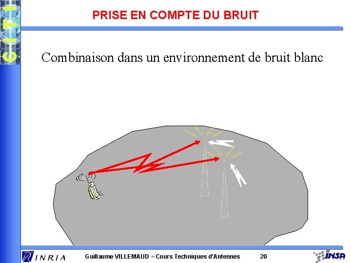 PRISE EN COMPTE DU BRUIT Combinaison dans un environnement de bruit blanc Guillaume VILLEMAUD