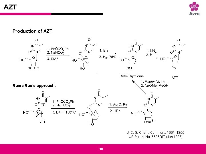 Strictly private and confidential AZT Production of AZT Rama Rao's approach: J. C. S.