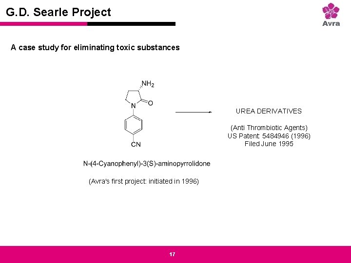 Strictly private and confidential G. D. Searle Project A case study for eliminating toxic