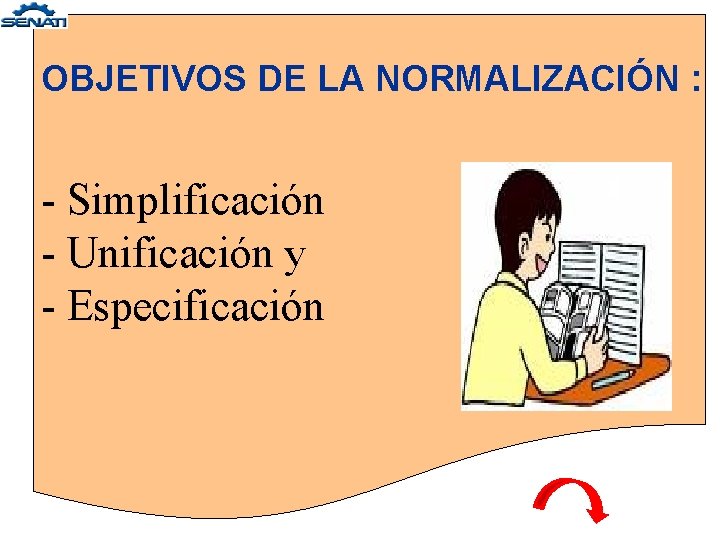 OBJETIVOS DE LA NORMALIZACIÓN : - Simplificación - Unificación y - Especificación 