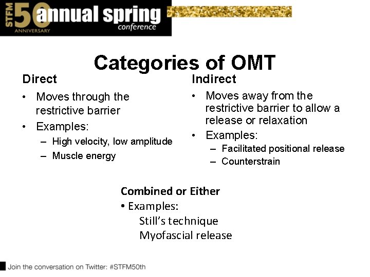 Direct Categories of OMT Indirect • Moves through the restrictive barrier • Examples: – Direct Categories of OMT Indirect • Moves through the restrictive barrier • Examples: –