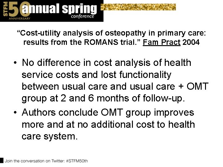 “Cost-utility analysis of osteopathy in primary care: results from the ROMANS trial. ” Fam “Cost-utility analysis of osteopathy in primary care: results from the ROMANS trial. ” Fam