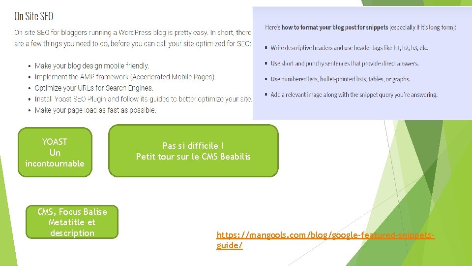 YOAST Un incontournable CMS, Focus Balise Metatitle et description Pas si difficile ! Petit