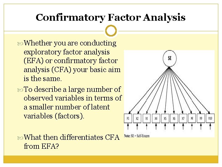 Confirmatory Factor Analysis Whether you are conducting exploratory factor analysis (EFA) or confirmatory factor Confirmatory Factor Analysis Whether you are conducting exploratory factor analysis (EFA) or confirmatory factor