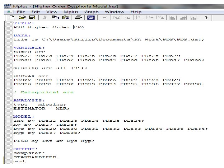 Confirmatory Factor Analysis in Mplus PHILIP HYLAND philipehylandgmail