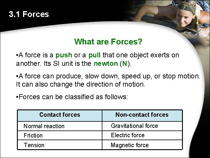 3. 1 Forces What are Forces? • A force is a push or a