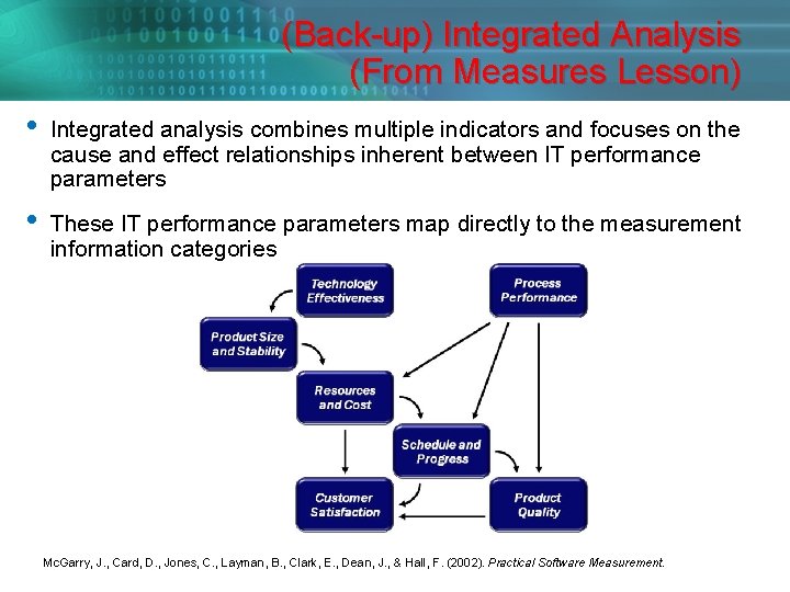 (Back-up) Integrated Analysis (From Measures Lesson) • Integrated analysis combines multiple indicators and focuses (Back-up) Integrated Analysis (From Measures Lesson) • Integrated analysis combines multiple indicators and focuses