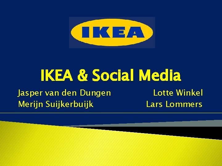 IKEA & Social Media Jasper van den Dungen Merijn Suijkerbuijk Lotte Winkel Lars Lommers
