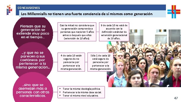 CONCLUSIONES Análisis de resultados solicitados por República AFAP Los Millennialls no tienen una fuerte