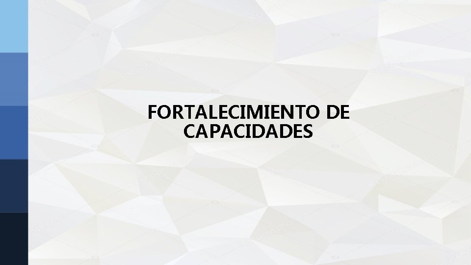 FORTALECIMIENTO DE CAPACIDADES FORTALECIMIENTO DE CAPACIDADES