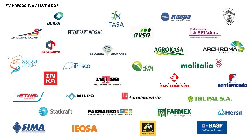 EMPRESAS INVOLUCRADAS: EMPRESAS INVOLUCRADAS: