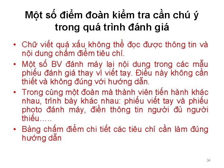 Một số điểm đoàn kiểm tra cần chú ý trong quá trình đánh giá