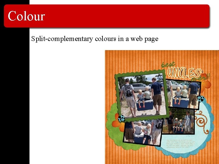 Colour Split-complementary colours in a web page 
