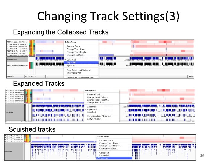 Changing Track Settings(3) Expanding the Collapsed Tracks Expanded Tracks Squished tracks 26 Changing Track Settings(3) Expanding the Collapsed Tracks Expanded Tracks Squished tracks 26