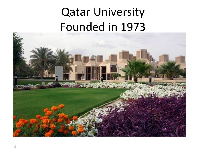 Qatar University Founded in 1973 14 