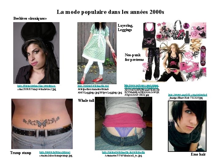 La mode populaire dans les années 2000 s Beehives «ironiques» Layering, Leggings Neo-punk for