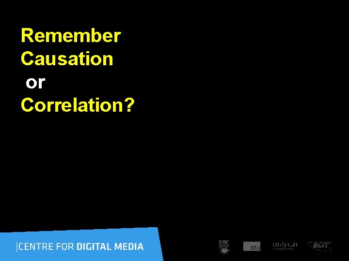 Remember Causation or Correlation? 