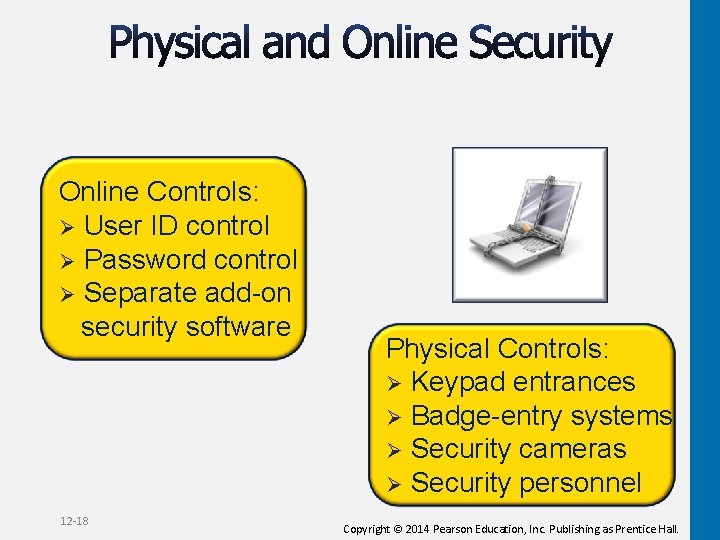 Online Controls: Ø User ID control Ø Password control Ø Separate add-on security software