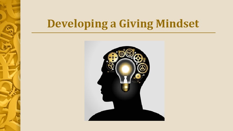 Developing a Giving Mindset 