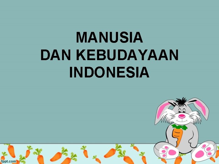 MANUSIA DAN KEBUDAYAAN INDONESIA 