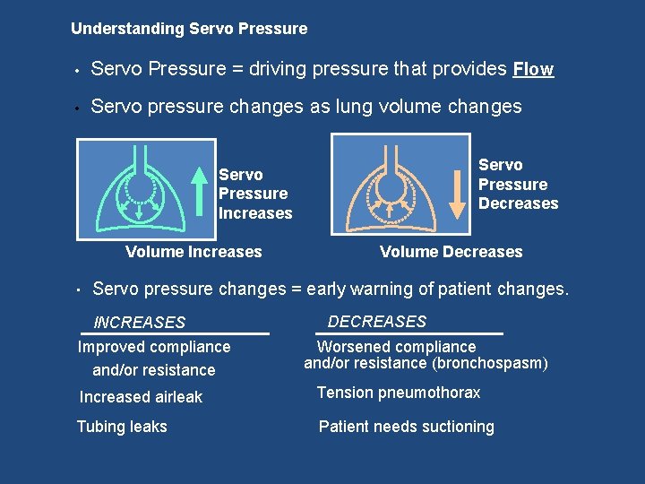 Understanding Servo Pressure • Servo Pressure = driving pressure that provides Flow • Servo