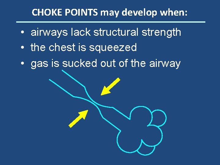 CHOKE POINTS may develop when: • airways lack structural strength • the chest is
