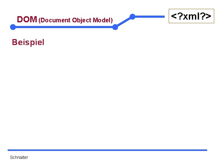 DOM (Document Object Model) Beispiel Schnaiter <? xml? > 