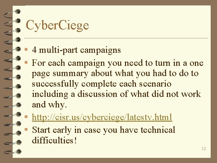 Cyber. Ciege § 4 multi-part campaigns § For each campaign you need to turn