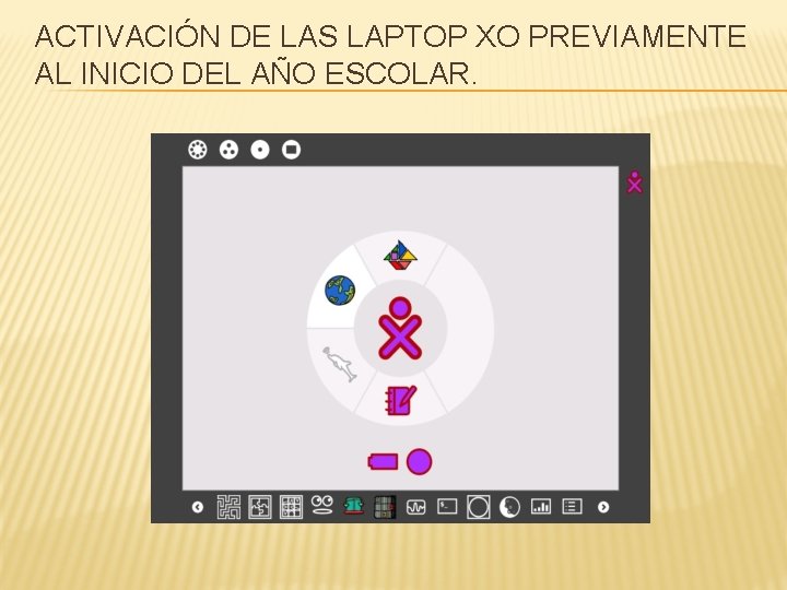 ACTIVACIÓN DE LAS LAPTOP XO PREVIAMENTE AL INICIO DEL AÑO ESCOLAR. 