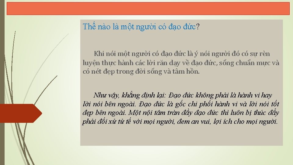 Thế nào là một người có đạo đức? Khi nói một người có đạo