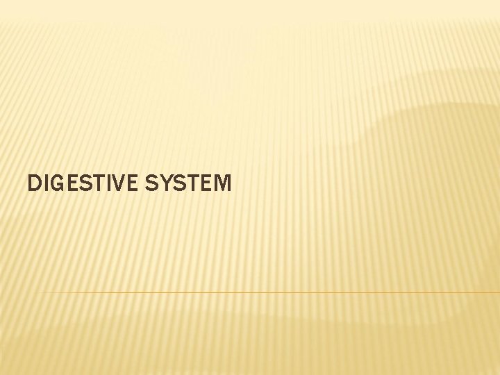 DIGESTIVE SYSTEM 