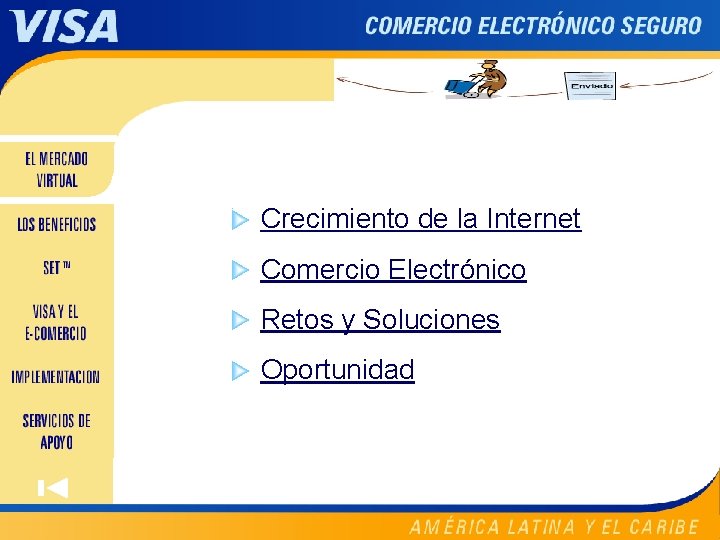 Contents El Requisitos Mercado. De Virtual Implementacion Crecimiento de la Internet Comercio Electrónico Retos