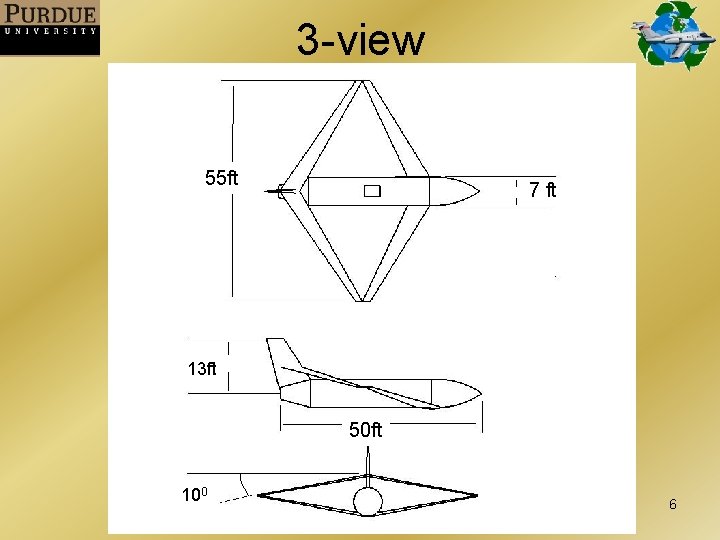3 -view 55 ft 7 ft 13 ft 50 ft 100 6 