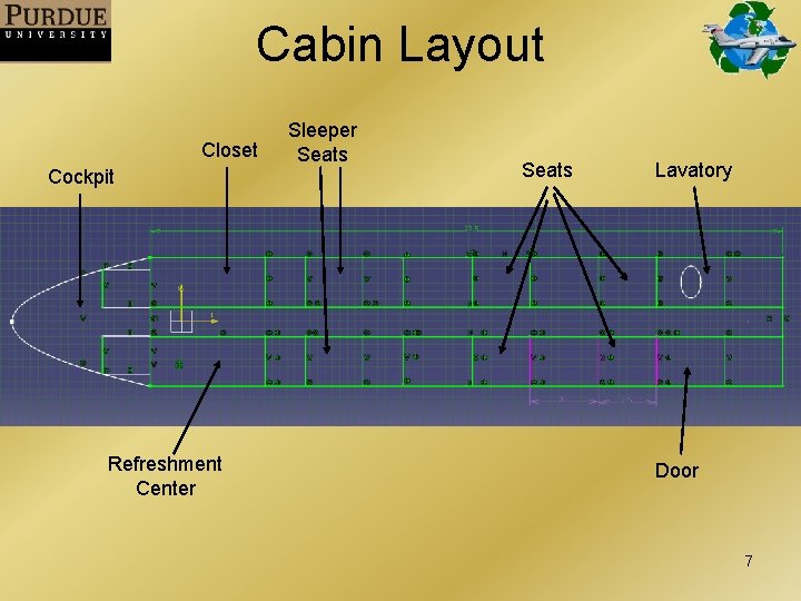 Cabin Layout Closet Cockpit Refreshment Center Sleeper Seats Lavatory Door 7 