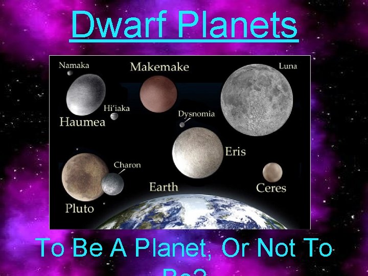 Dwarf Planets To Be A Planet, Or Not To 