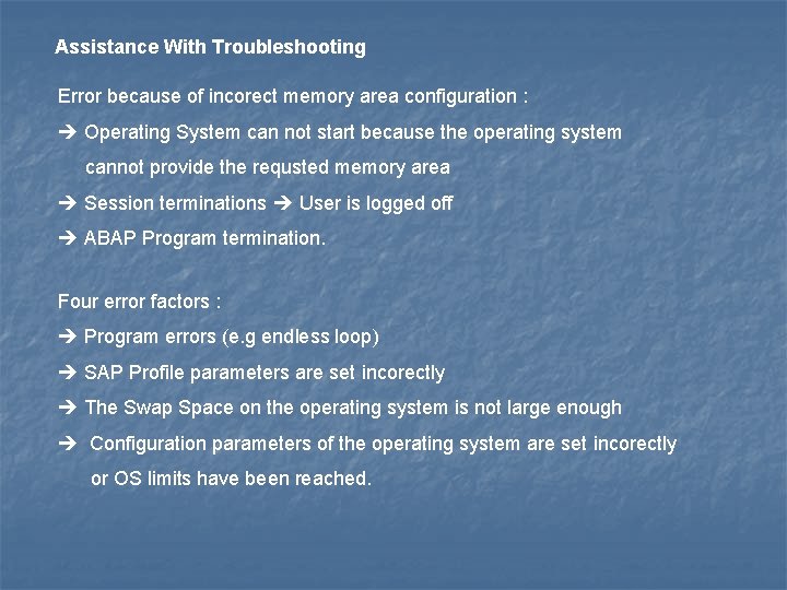 Assistance With Troubleshooting Error because of incorect memory area configuration : Operating System can