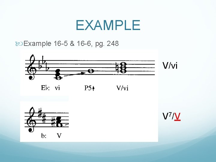 EXAMPLE Example 16 -5 & 16 -6, pg. 248 V/vi V 7/V 