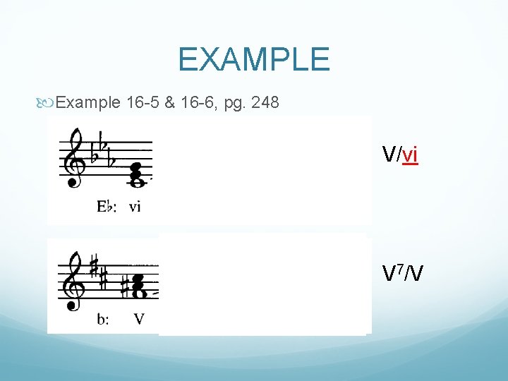 EXAMPLE Example 16 -5 & 16 -6, pg. 248 V/vi V 7/V 