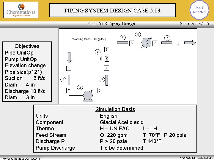 PIPING SYSTEM DESIGN CASE 5. 03 Case 5. 03 Piping Design Section 5 -p
