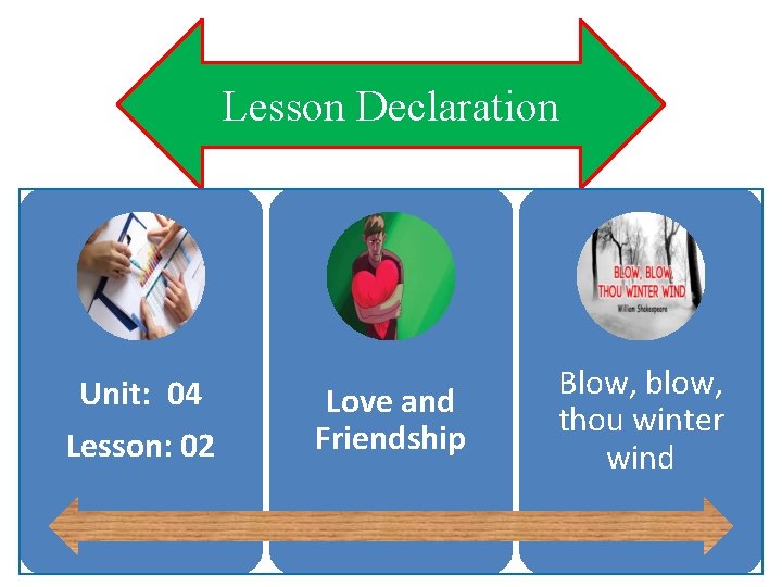 Lesson Declaration Unit: 04 Lesson: 02 Love and Friendship Blow, blow, thou winter wind