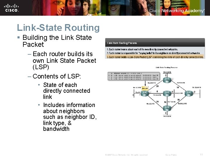 Link-State Routing § Building the Link State Packet – Each router builds its own