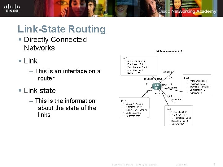 Link-State Routing § Directly Connected Networks § Link – This is an interface on