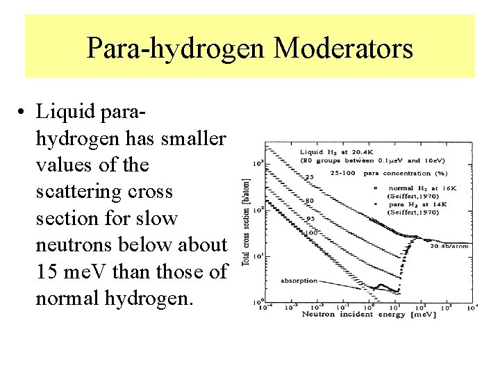 Para-hydrogen Moderators • Liquid parahydrogen has smaller values of the scattering cross section for