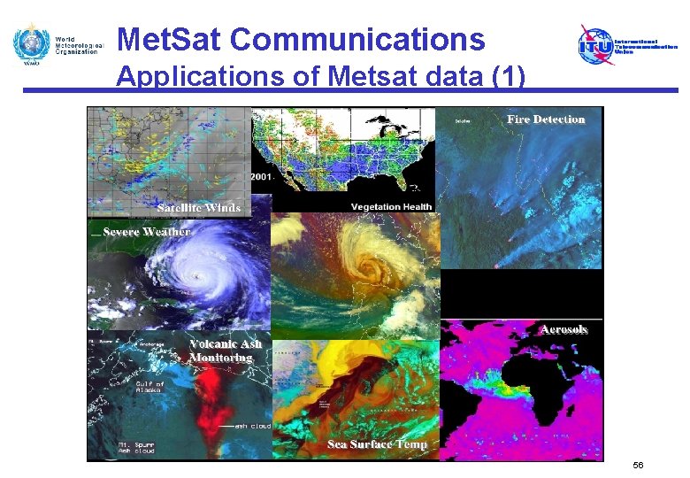 Met. Sat Communications Applications of Metsat data (1) 56 