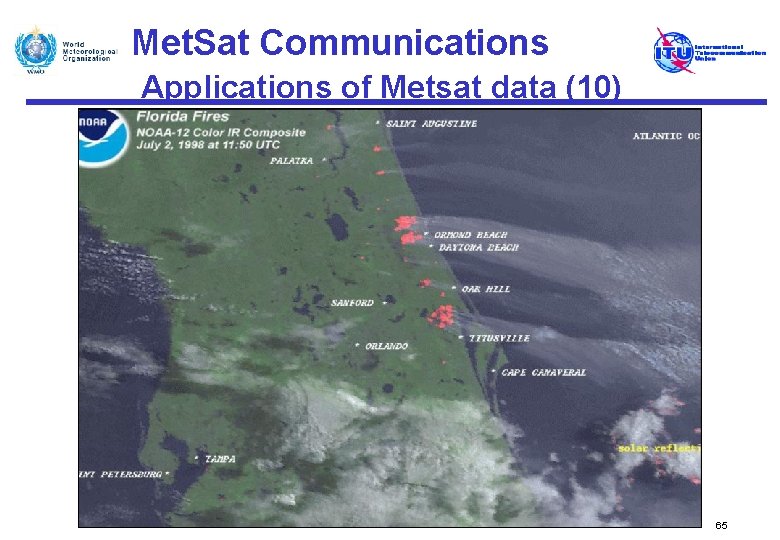 Met. Sat Communications Applications of Metsat data (10) 65 