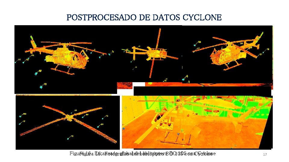 POSTPROCESADO DE DATOS CYCLONE Figura 16. Escaneado globaldel delhelicóptero. BO BO 105 con con.